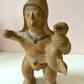 Vintage Mid-Century Aztec Style 'Warrior/Hunter Holding Bird' Clay Pottery Vase