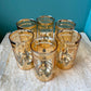Set of 6 Vintage Gold Plated Glasses
