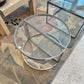 Vintage Three Piece Chrome and Glass Coffee Table