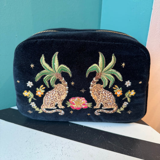 Tropical Jaguar Makeup Bag by Elizabeth Scarlett