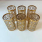 Vintage Set of 6 Imperial Glass Company Highball Glasses in the Gold Shoji Pattern