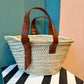 Mini French Basket With Adjustable Leather Handles