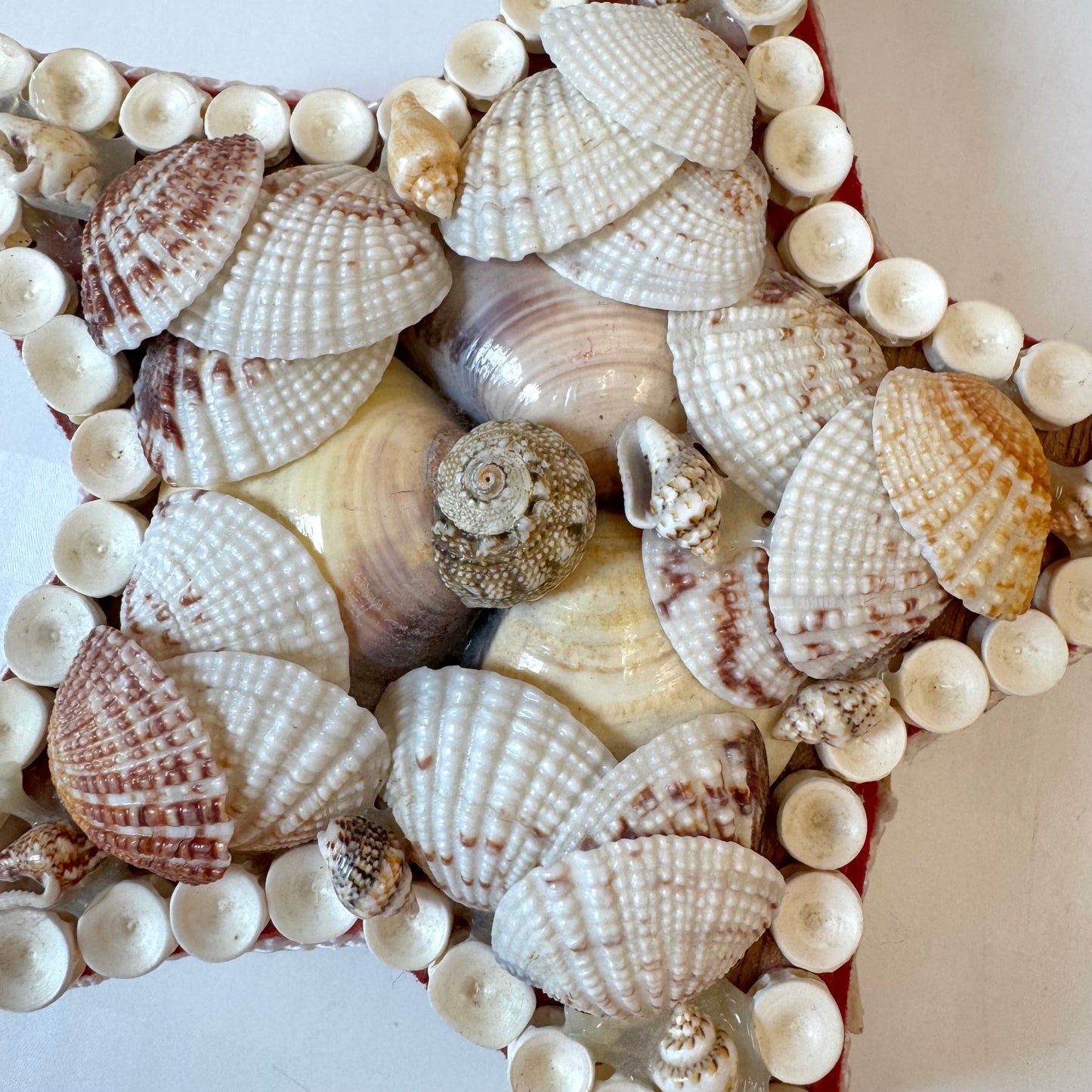 Vintage Shell Encrusted Star Shaped Box