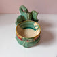 Vintage Green Ceramic Elephant Planter