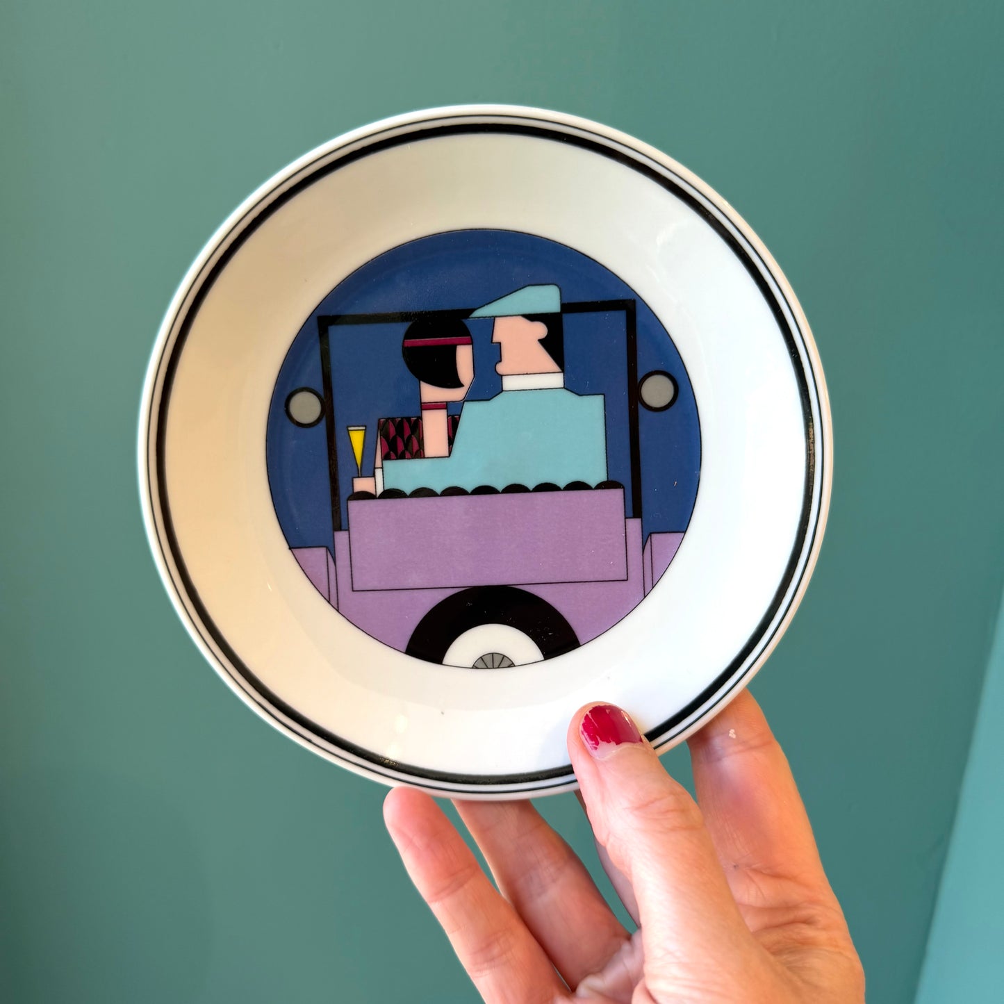 Set of 6 Vintage Philippe Deshoulières Art Deco Cocktail Plates