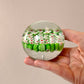 Vintage Green, Red and White Millefiori Paperweight
