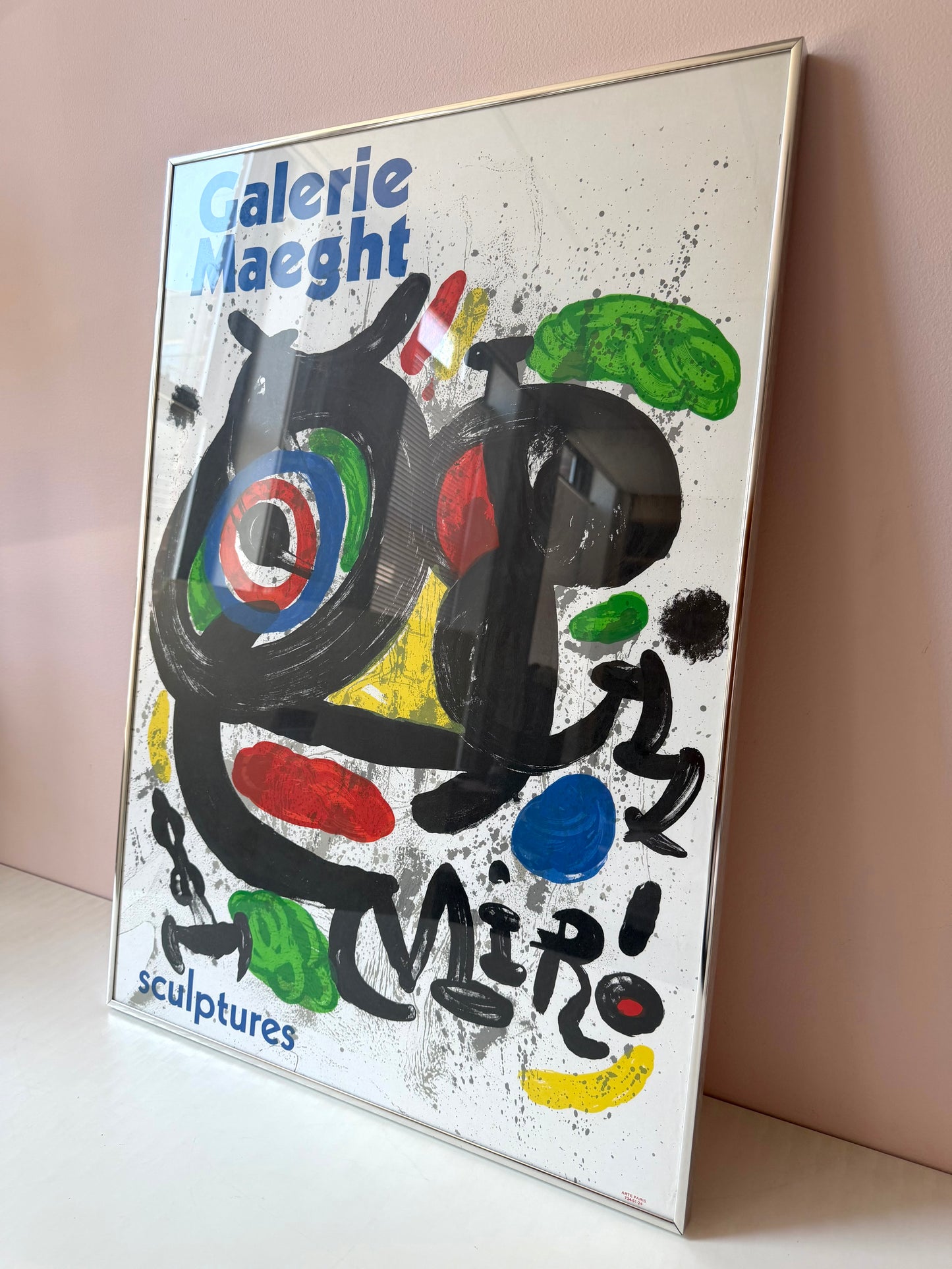 Vintage 1970 Joan Miro "Sculptures' Exhibition Framed Poster