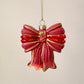 Sparkling Satin Bow Glass Ornament