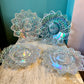 Set of 6 Iridescent Lotus Federal Glass Plates