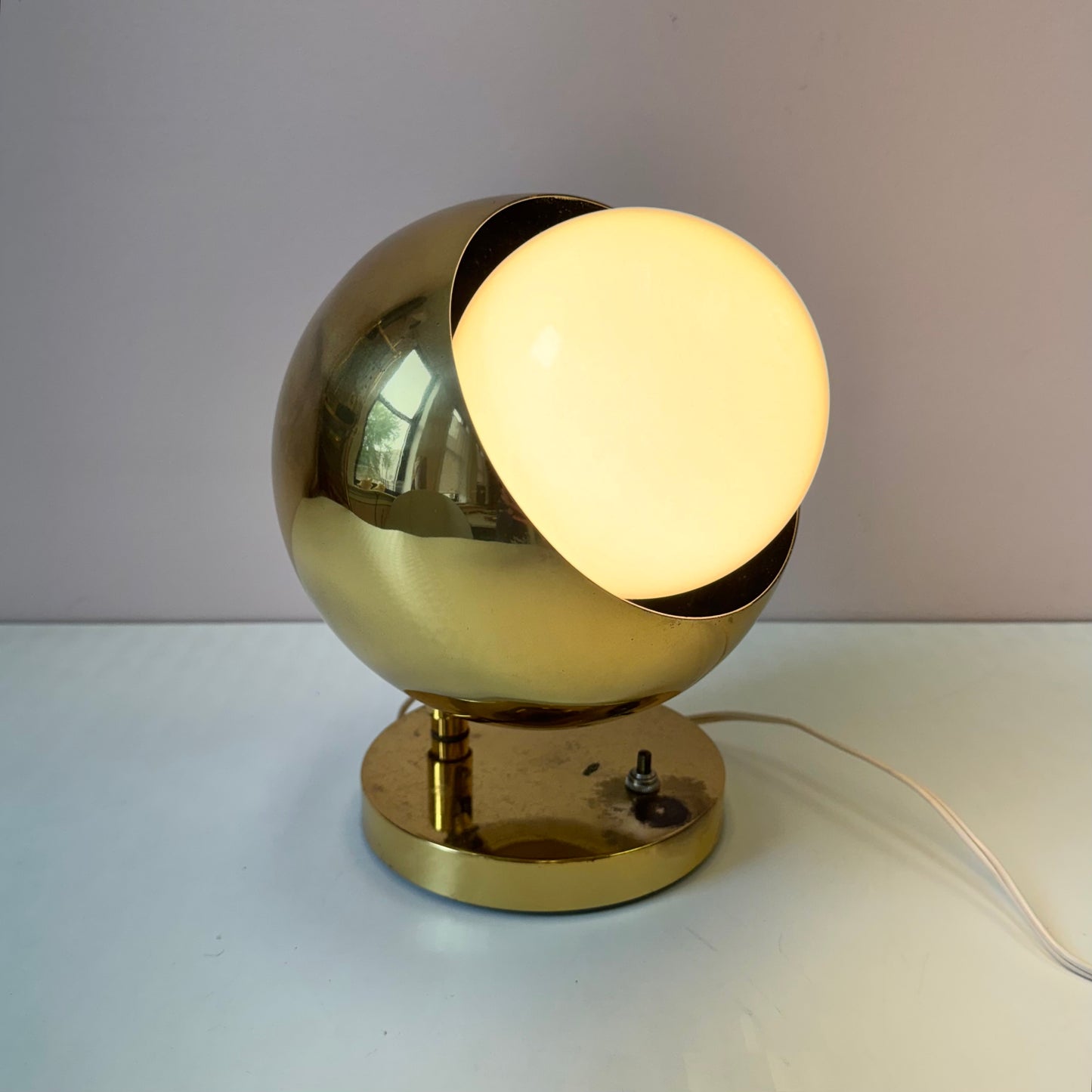 Vintage Brass Space Age Eyeball Lamp