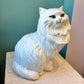 Vintage 1980’s Large White Ceramic Persian Cat Sculpture