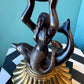 Vintage Mermaid and Dolphin Brass and Bronze Table Lamp with Shade