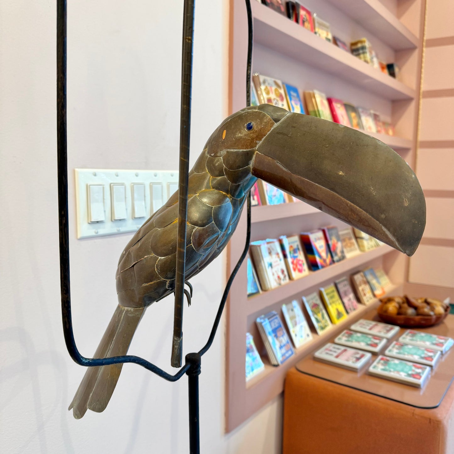 Vintage Mixed Metal Sergio Bustamante Style Toucan Standing Sculpture