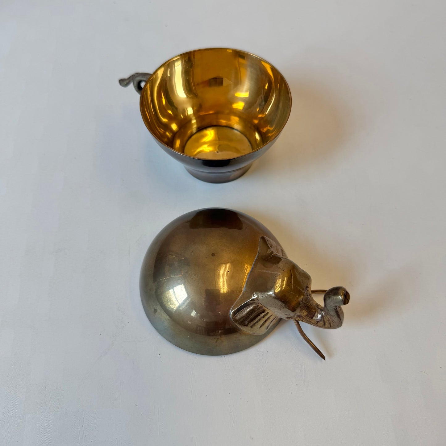 Vintage Brass Elephant Box