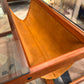Vintage Lou Hodges Style Teak and Smoked Glass Coffee Table with Magazine Holder