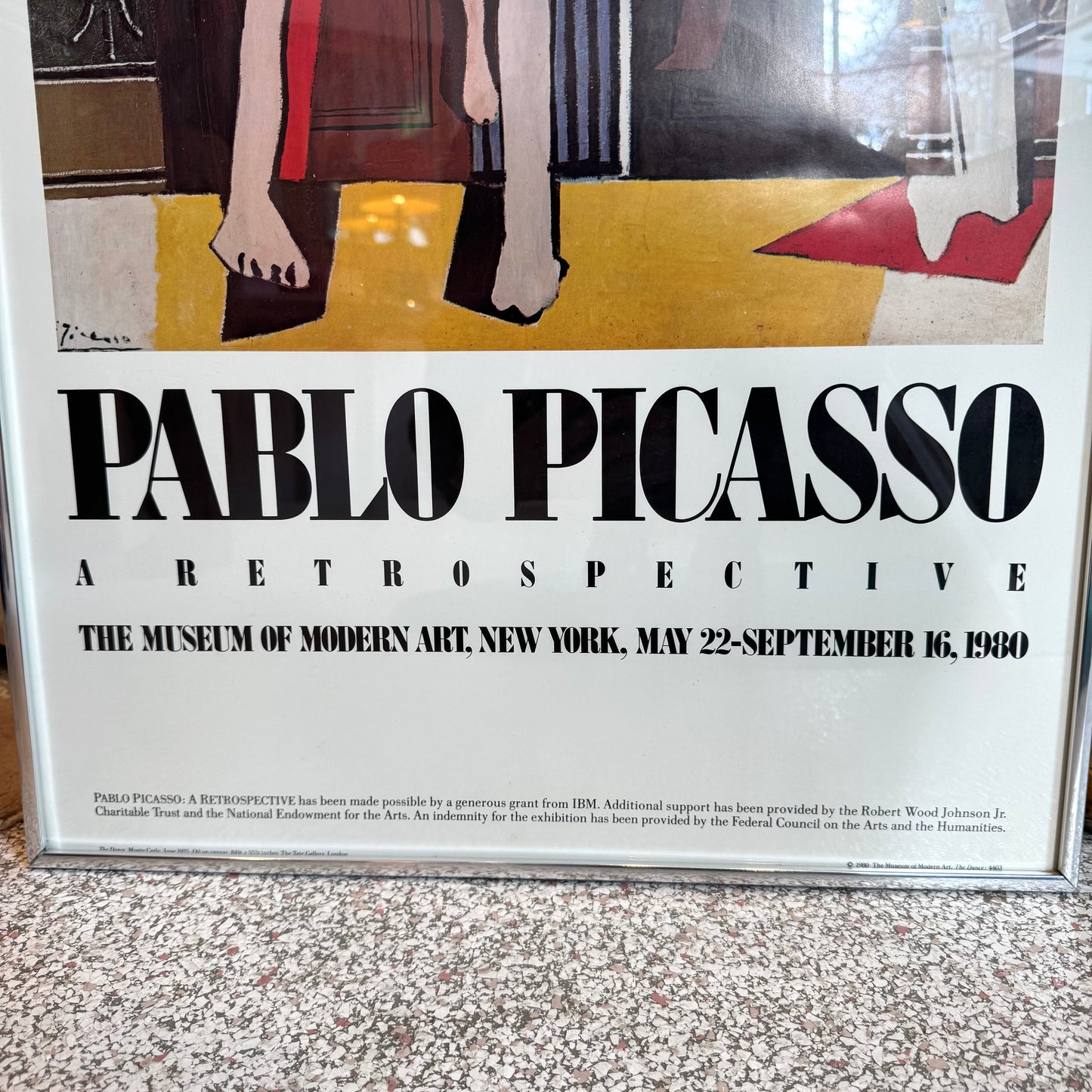 Vintage Framed 1980 "Pablo Picasso: A Retrospective" Exhibition Poster