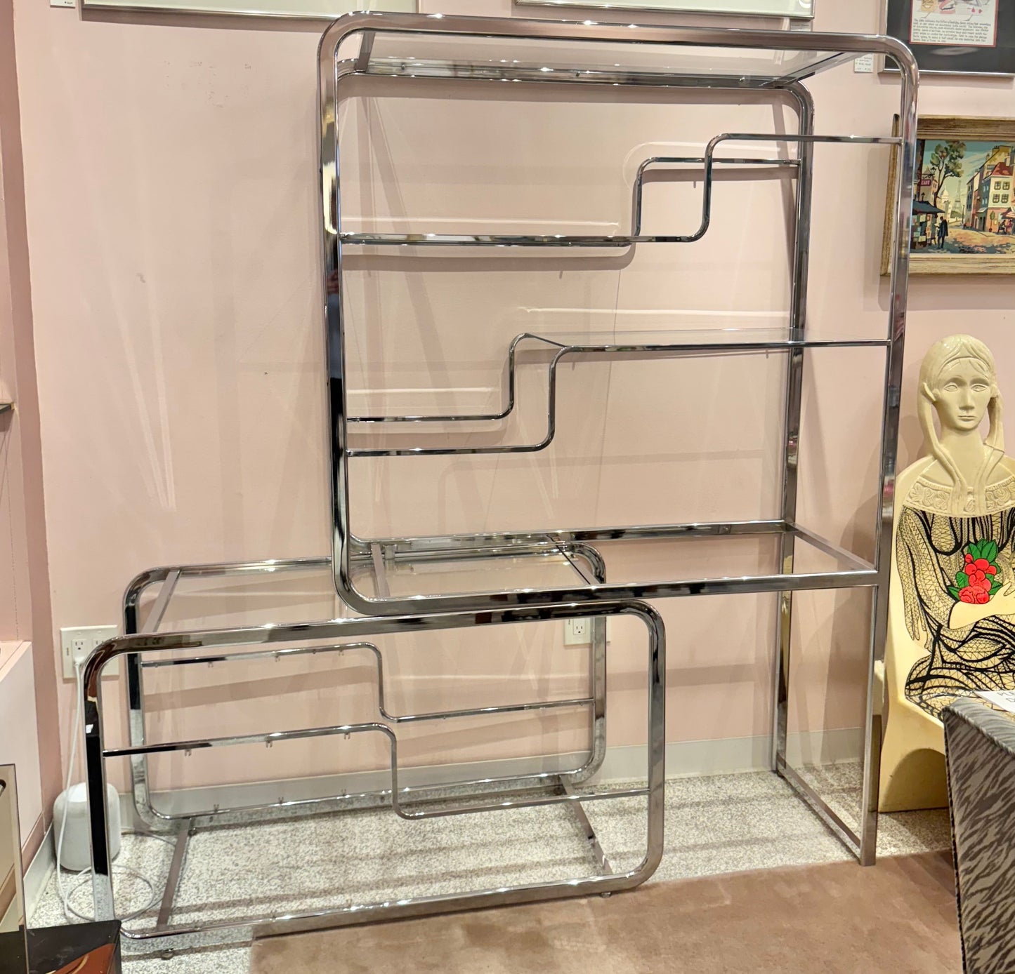 DIA Chrome and Glass Nesting Etagere