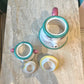 Vintage 5 Piece Tea Set “Coffee Break” by Clay Art San Francisco, Dated 1993