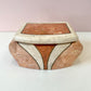 Vintage Maitland Smith Style Pink and Cream Tessellated Stone Box