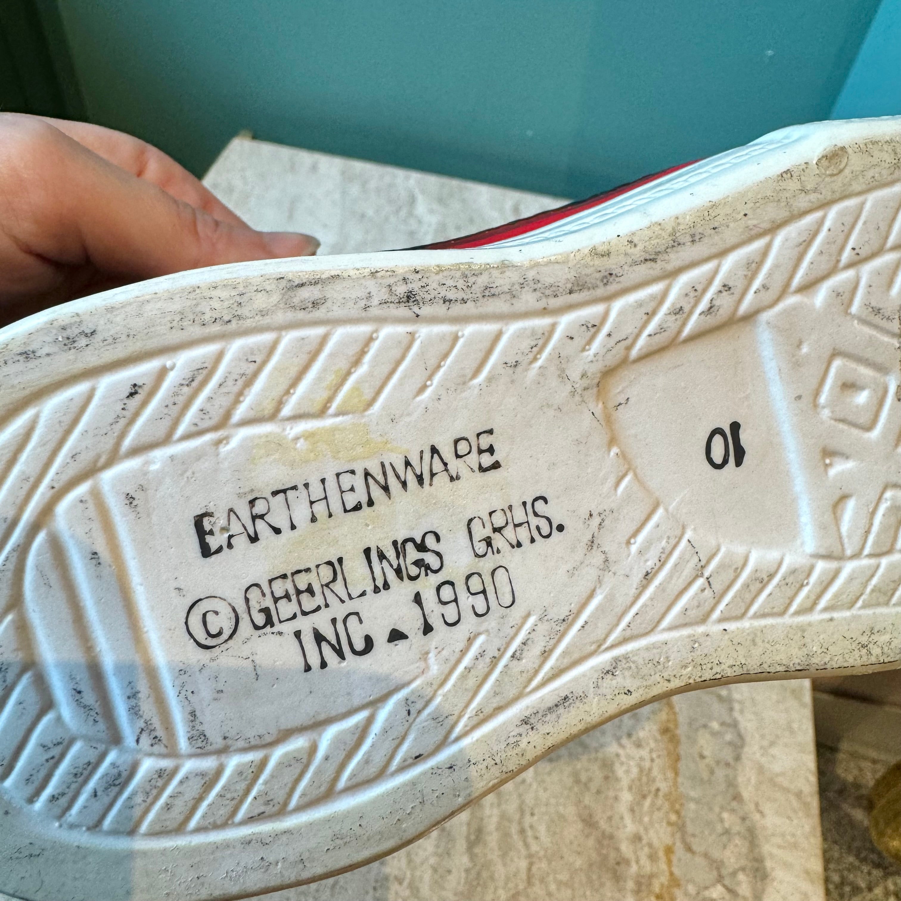 Vintage Ceramic Converse Style Sneaker Sculpture Planter The Swan s House