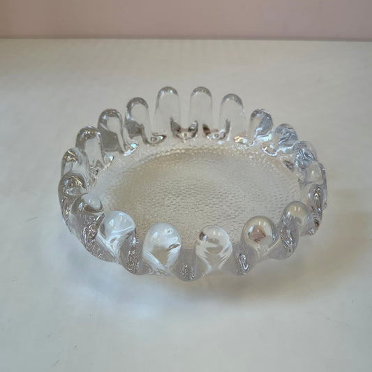 Vintage Kosta Boda Art Glass Sunflower Catchall Bowl