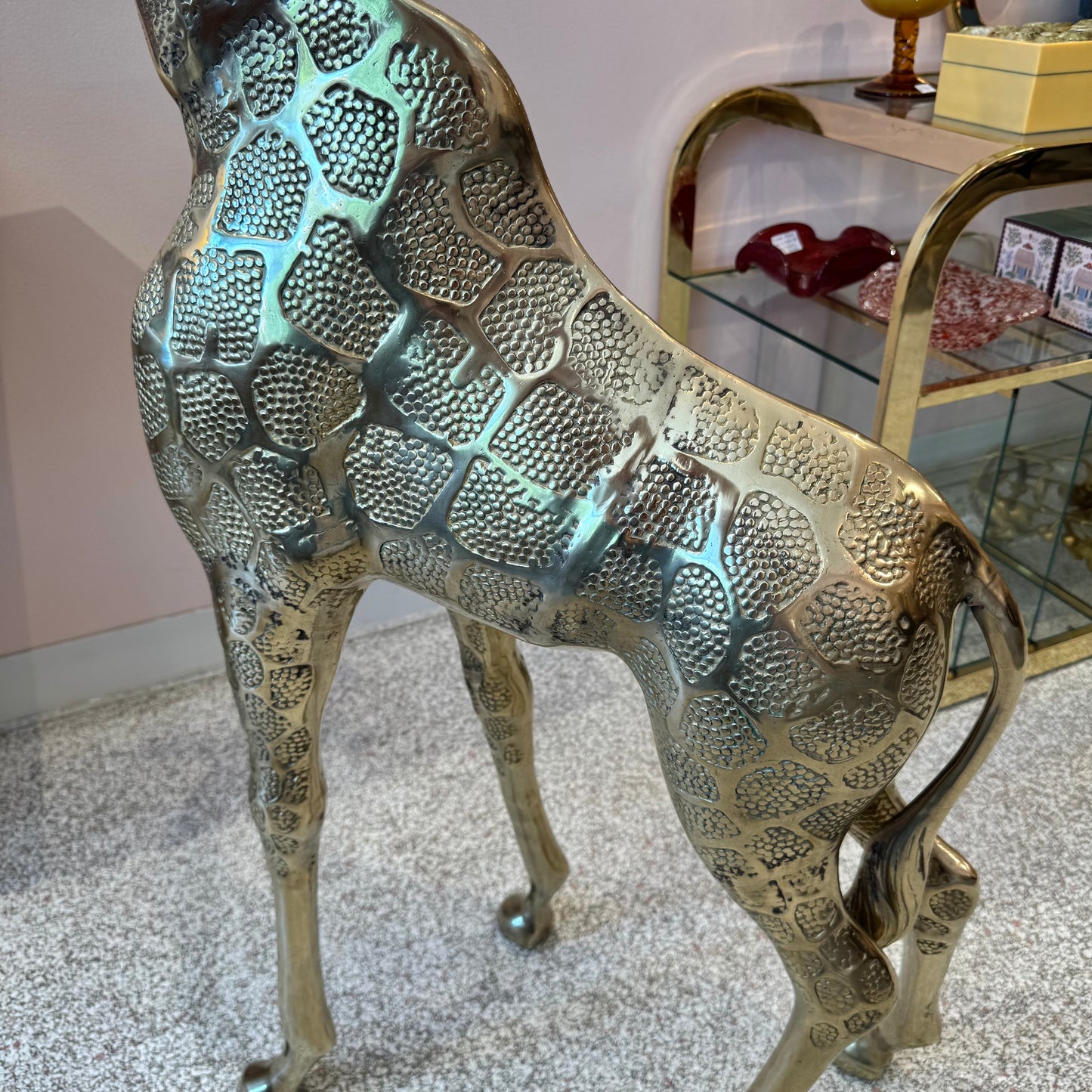 Vintage Extra Large Brass Giraffe 54.5"