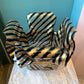 Large Vintage Clear and Gold Acrylic Ribbon Bowl by CT Designs