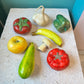 Set of 8 Vintage Mexican Folk Art Paper Mache Fruit & Vegetables