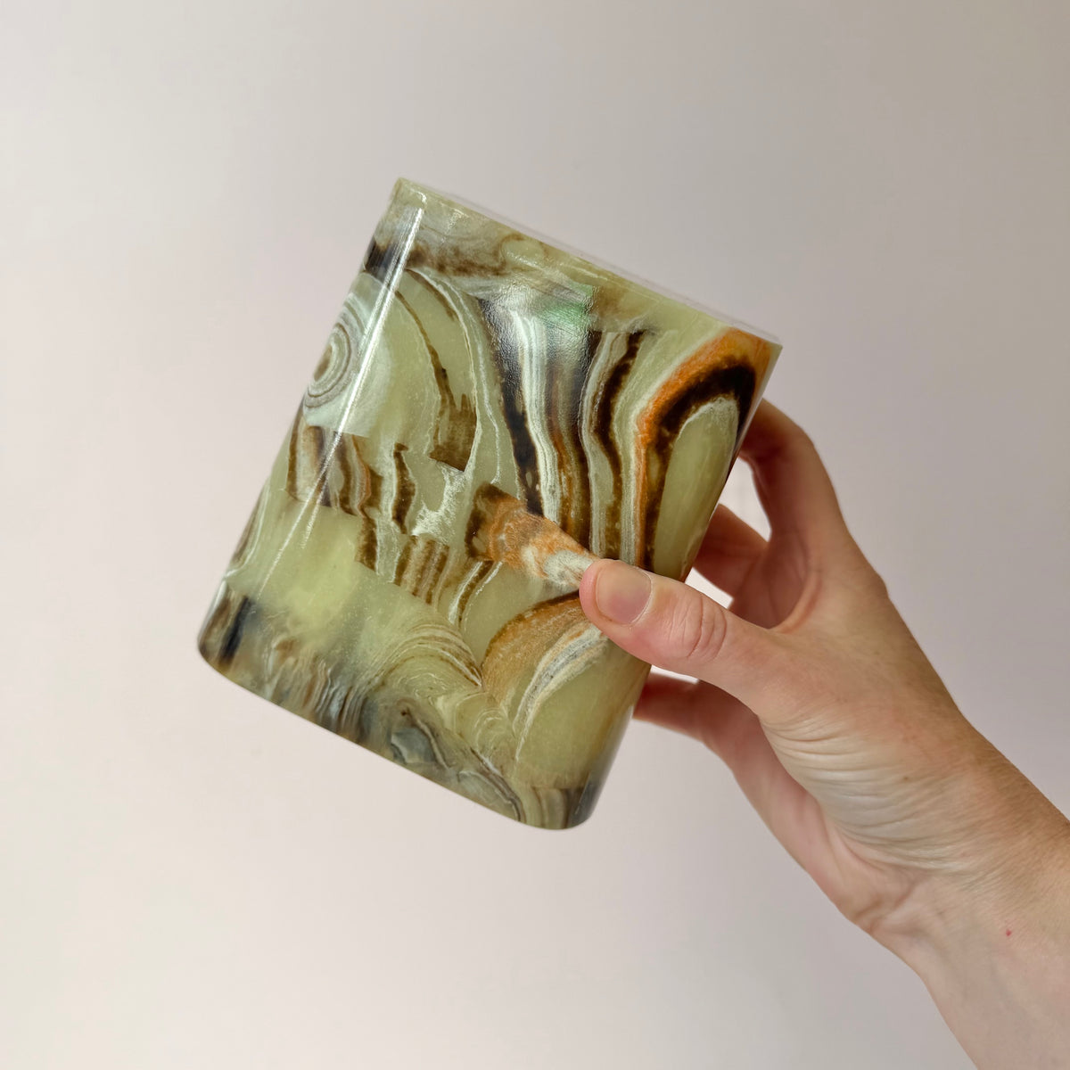 Vintage Faux Green Onyx Bookends