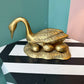 Vintage Brass Duck With Chick and Eggs