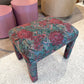 Vintage 1980’s Graphic Floral Upholstered Parson’s Ottoman Bench