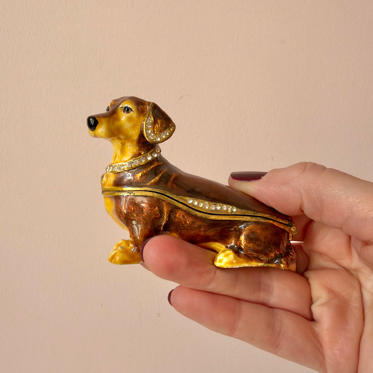 Jeweled Dachshund Trinket Box