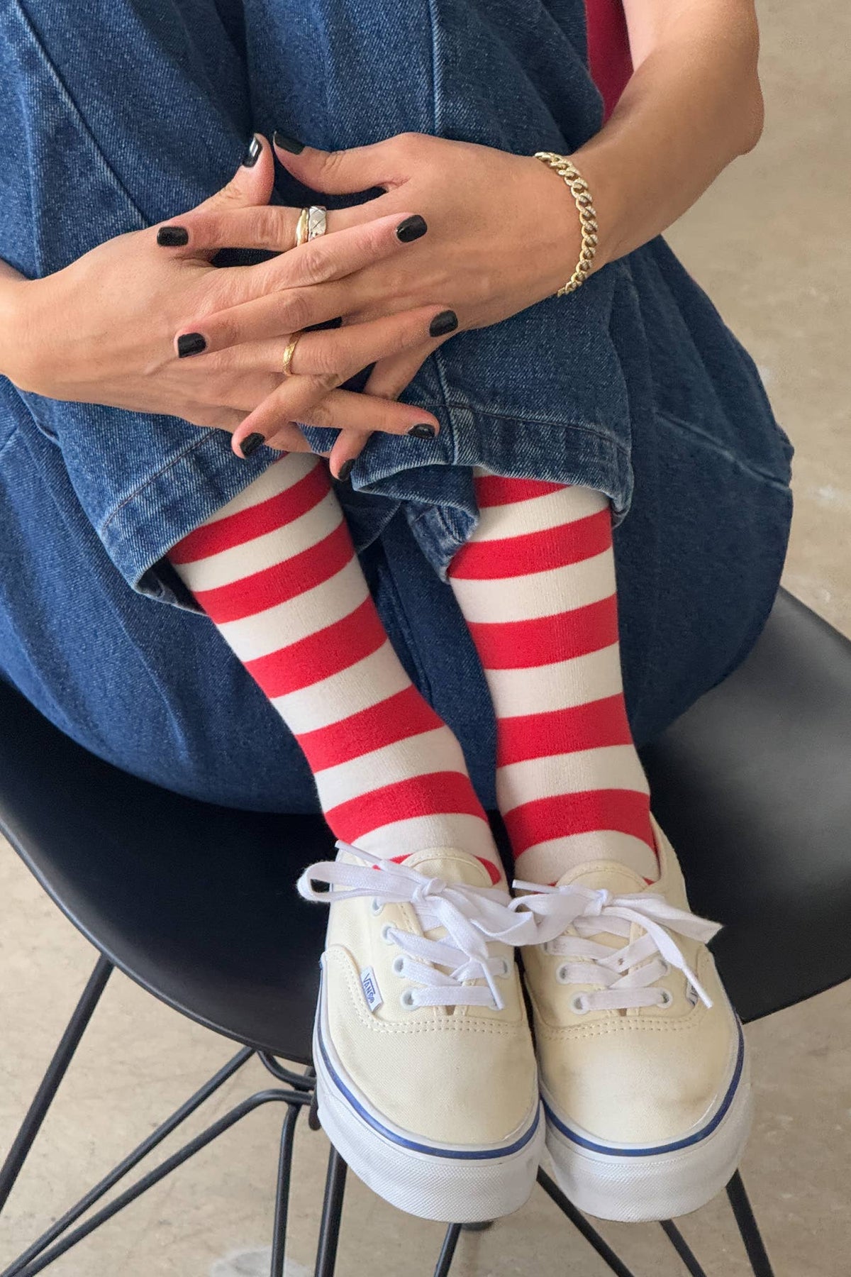 Red and White Stripe Wally Socks by Le Bon Shoppe
