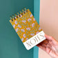 Notes Chunky Notepad - Gold Vintage Floral