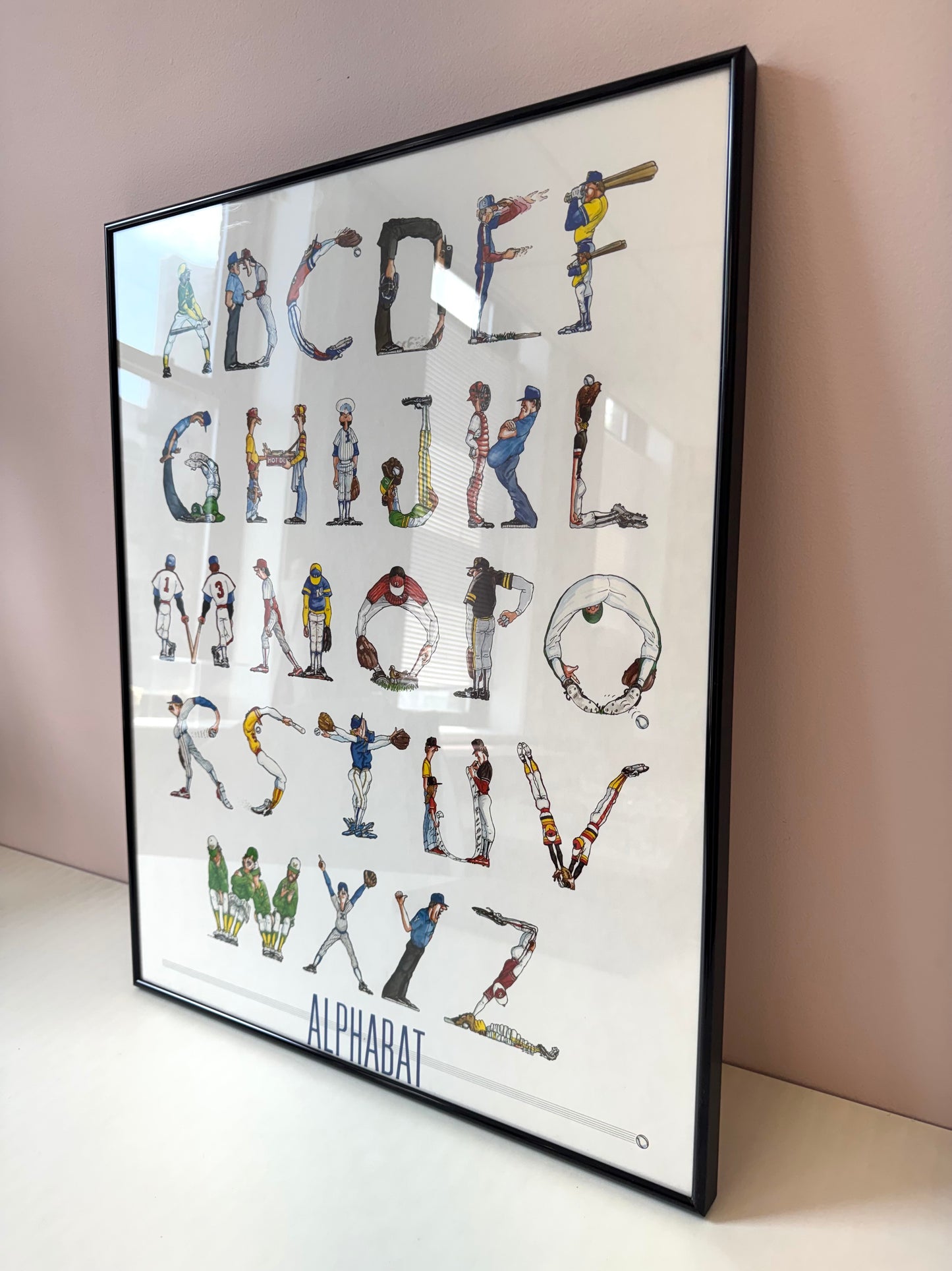 Vintage "Alphabat" Baseball Themed Poster by Doug Keith