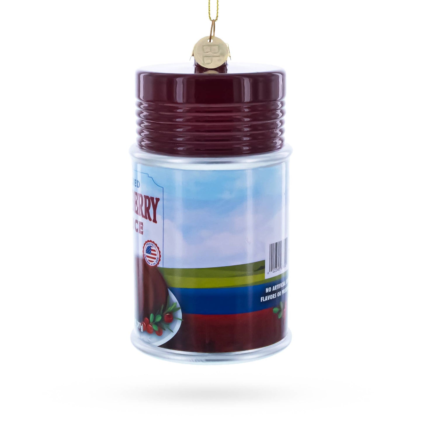 Jellied Cranberry Sauce Can Glass Ornament