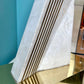 Vintage Tessellated Stone and Brass Inlay Sculpture