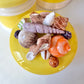 Vintage Set of 4 Seymour Mann Yellow Ceramic Shell Canisters (as is)
