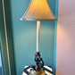 Vintage Mermaid and Dolphin Brass and Bronze Table Lamp with Shade