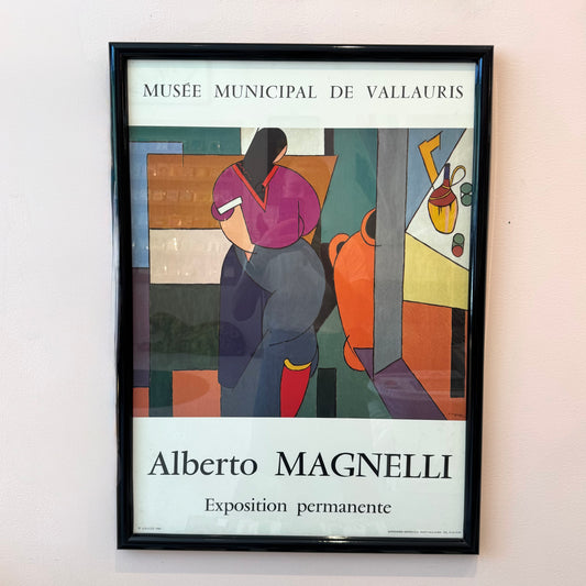 Vintage 1989 Alberto Magnelli Framed Exhibition Poster