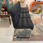 Set of Four 1970's Pace Collection Mariani Lugano Cantilever Dining Chairs in Black/White Stripe