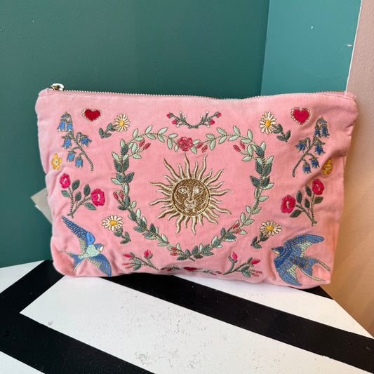 Earth Goddess Pink Velvet Everyday Pouch by Elizabeth Scarlett