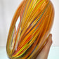 Vintage Multi-Color Feathered Glass Vase