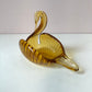 Vintage Amber Murano Glass Style Swan Catchall Dish