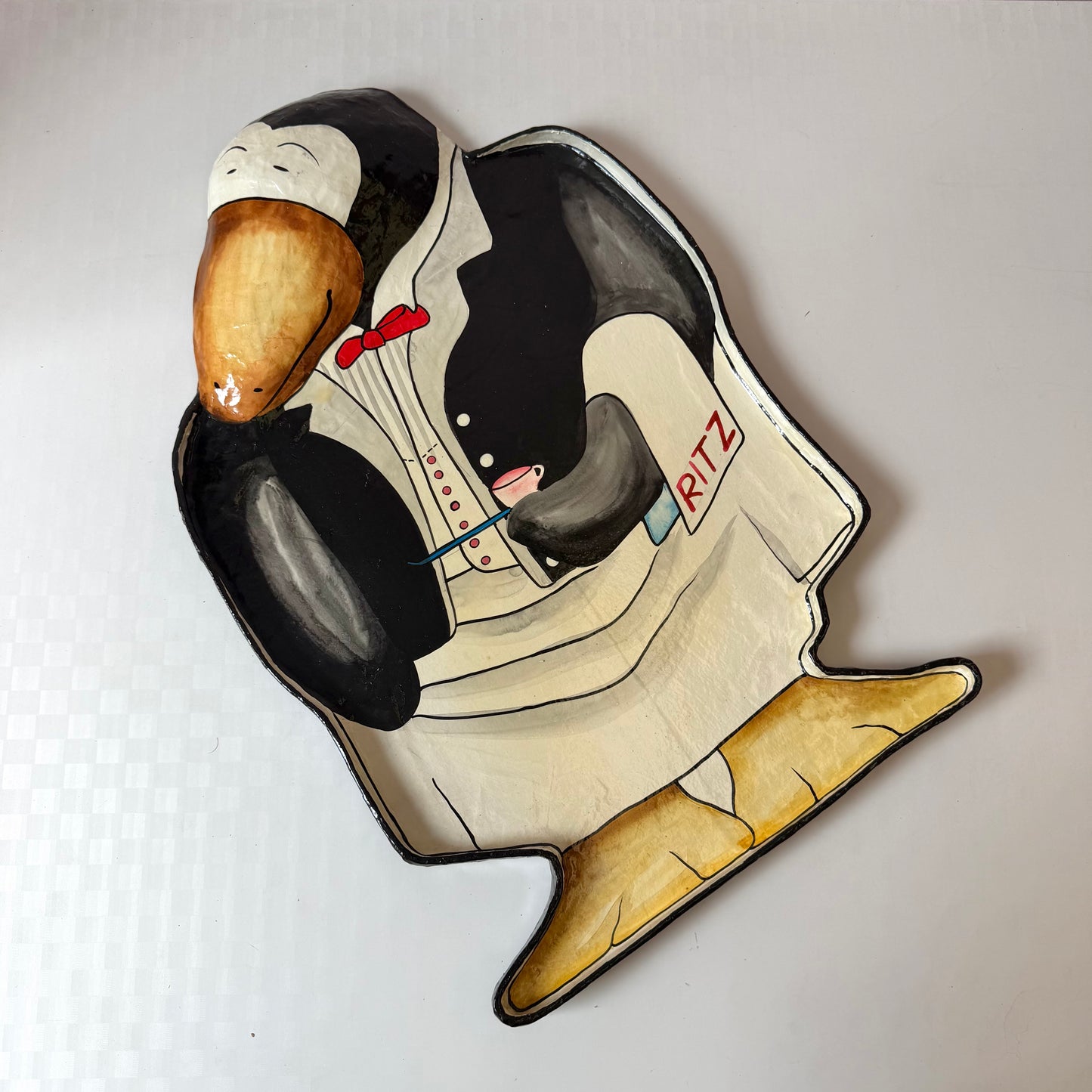 Vintage Large Paper-Maché Penguin Tray