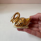 Vintage Gold Ceramic Swan Ring Holder