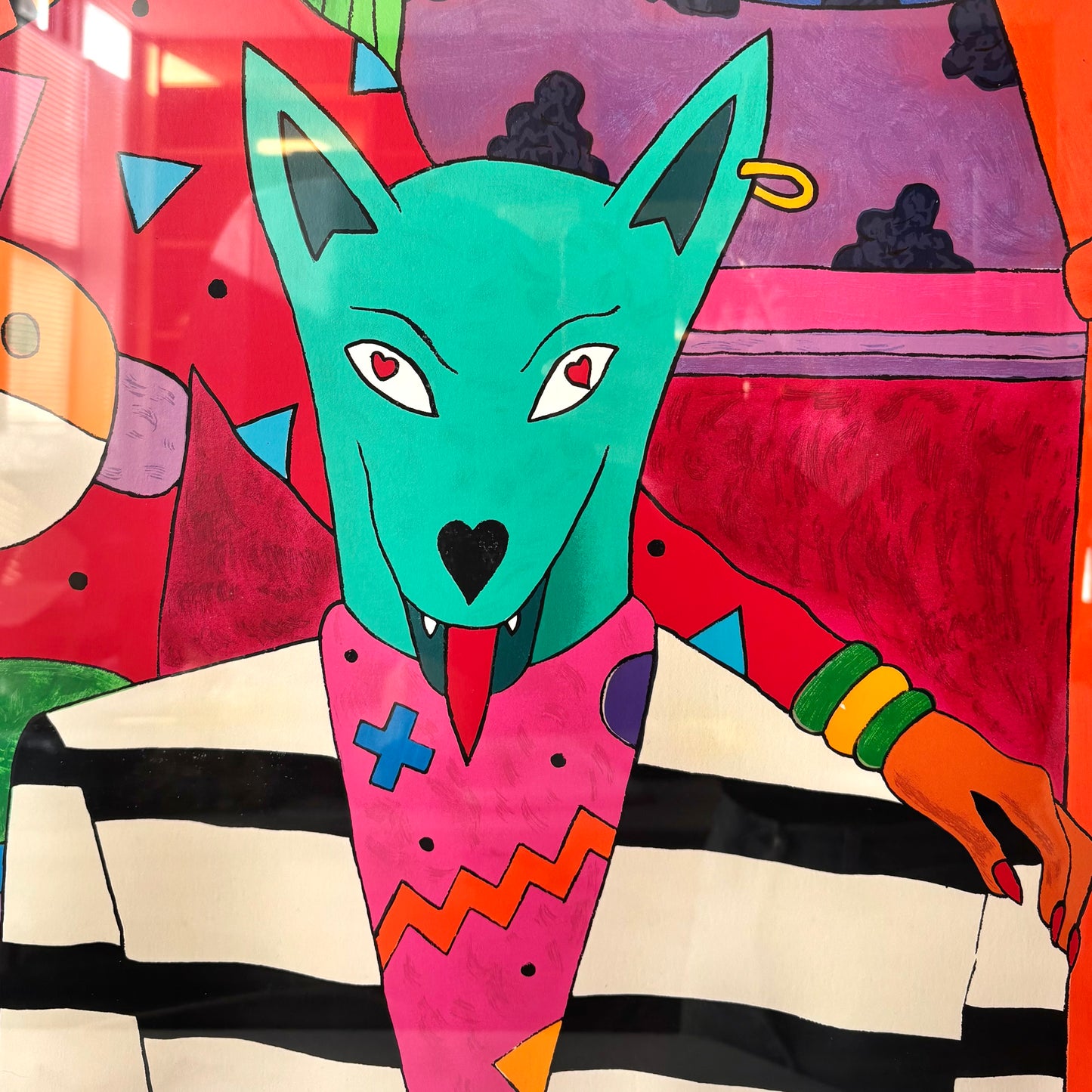 Vintage Large Framed Limited Edition Signed and Numbered Serigraph by Tavlos