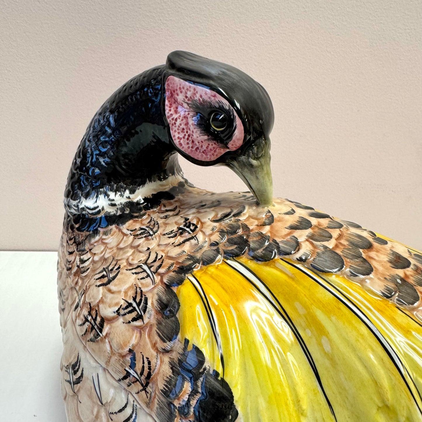 Vintage Italian Ceramic Pheasant Tureen and Ladle