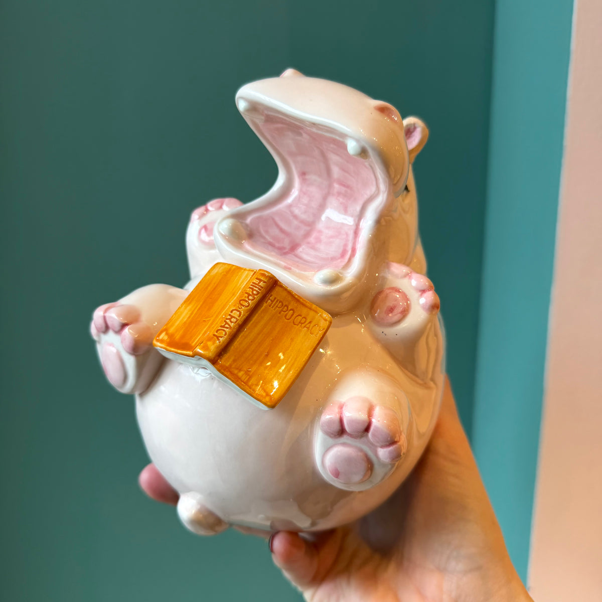 Vintage 1980 Fitz & Floyd Ceramic Hippo Bookends (As is)
