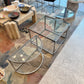 Vintage Three Piece Chrome and Glass Coffee Table
